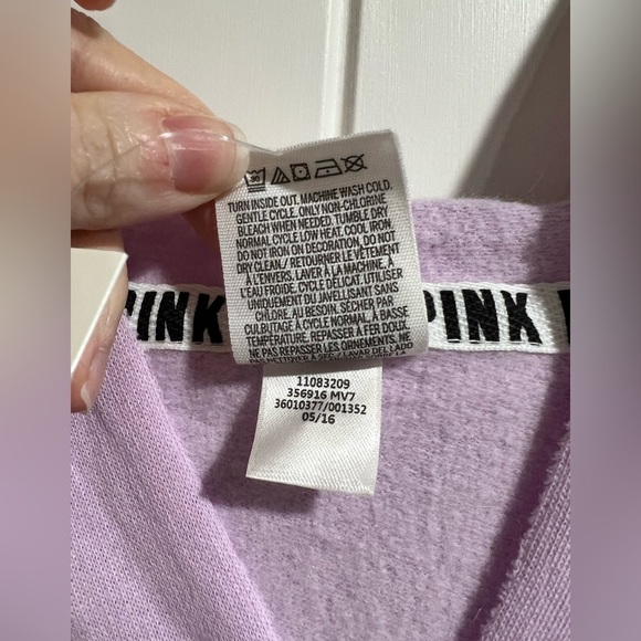 NWT VS PINK Victoria Secret light purple lavender pullover sweatshirt L large - Picture 5 of 5